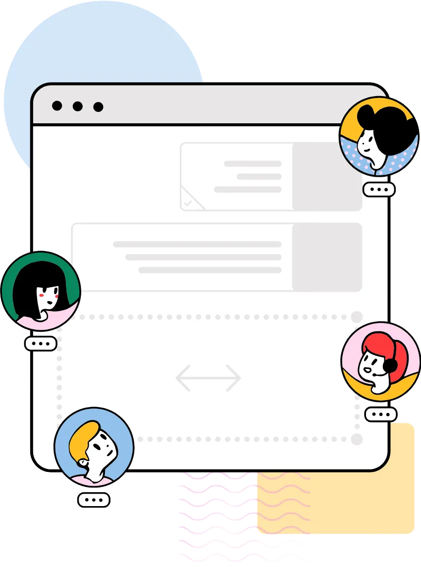 Course window surrounded by student avatars