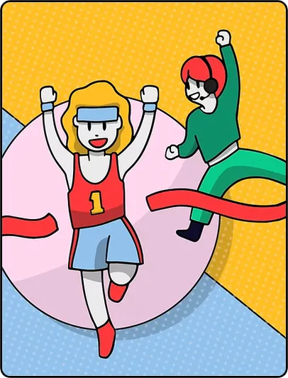 Runner crossing the finish line